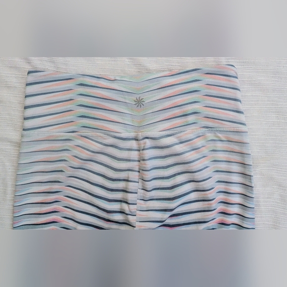 Athleta Striped Leggings Stripes  Capri Workouts Womans Size M - Picture 4 of 7